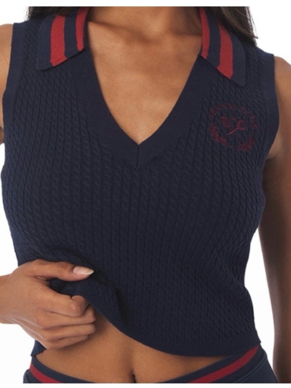 We Wore What polo embroidered top women’s size small